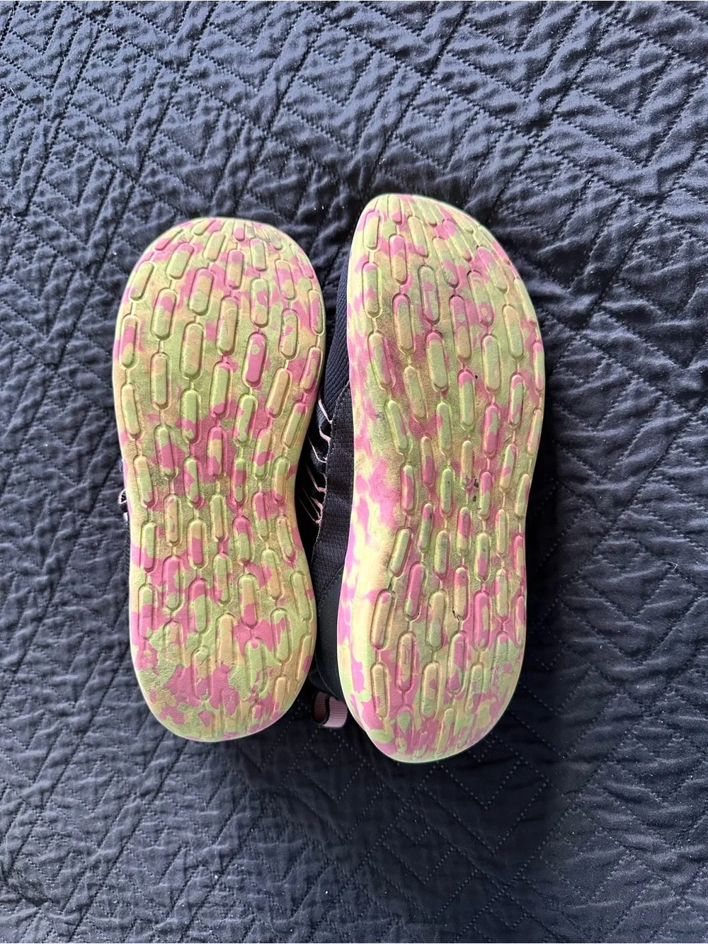 adidas Women's Black Sneakers with Pink and Yellow Accents